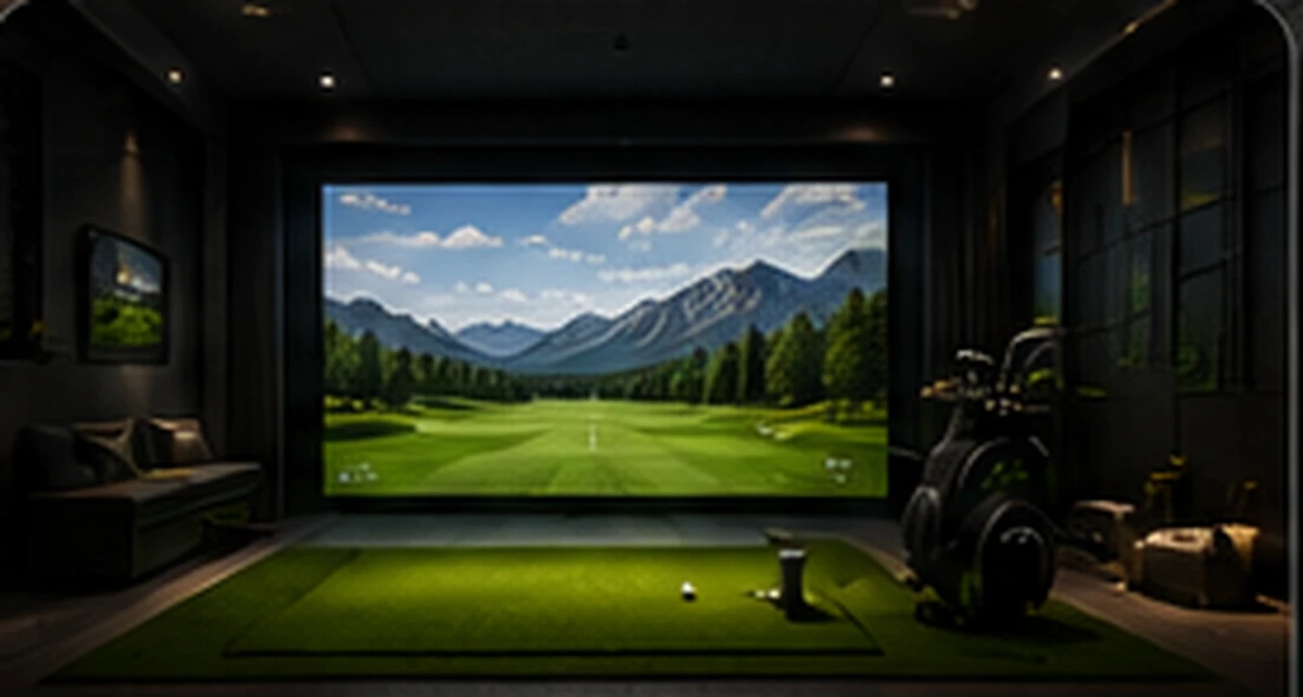 Home golf simulator room