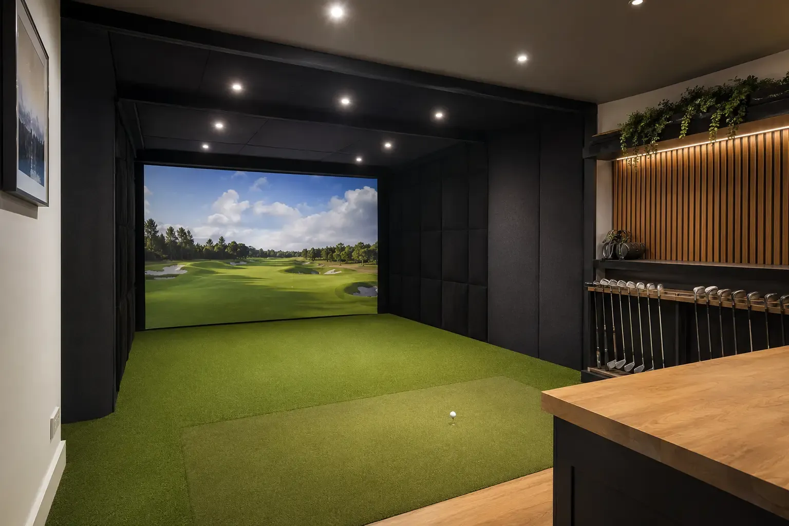 Example finished simulator room for Garmin Approach R50 Simulator Bundle