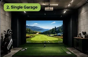 Single Garage golf simulator room